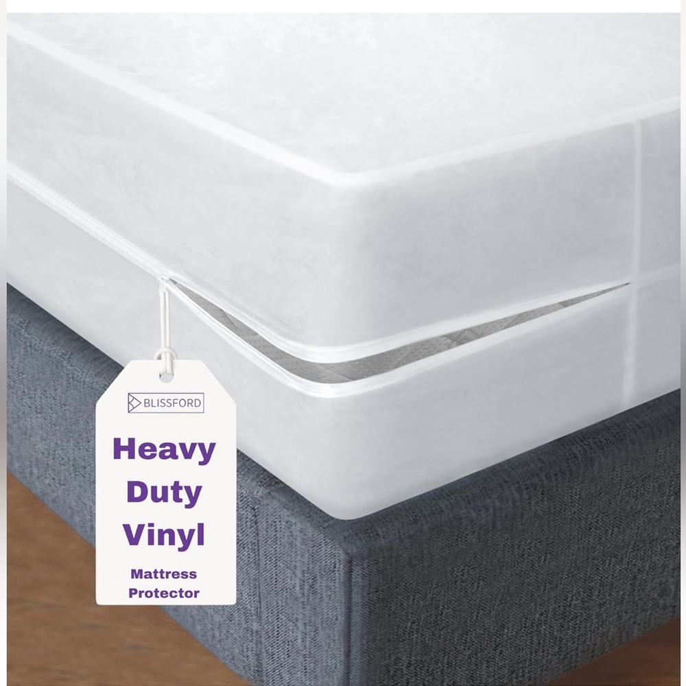 Heavy-Duty Plastic Mattress Protector Zippered Queen Waterproof